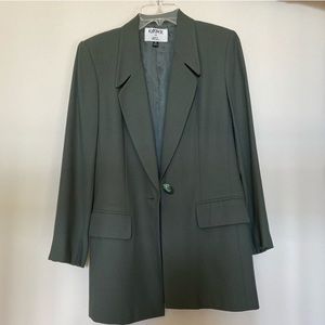 Kasper green/gray blazer and skirt set